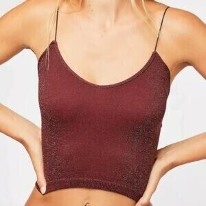 Free People Spaghetti Strap Sparkly Top